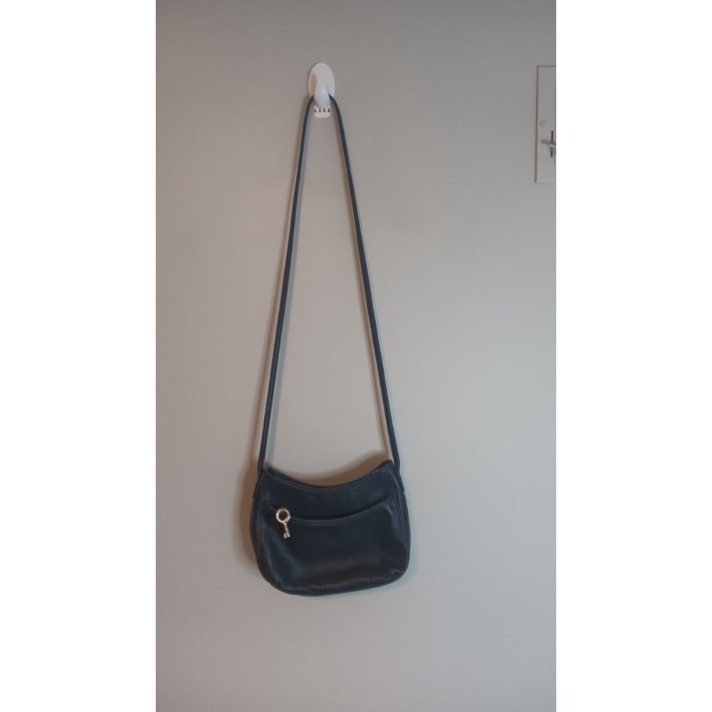 Fossil 1954 Black Pebbled Leather Saddle Bag Mini Bag